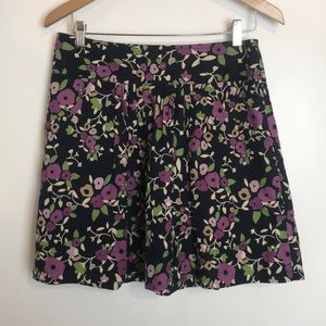 Loft Navy Blue Floral Mini Skirt 2